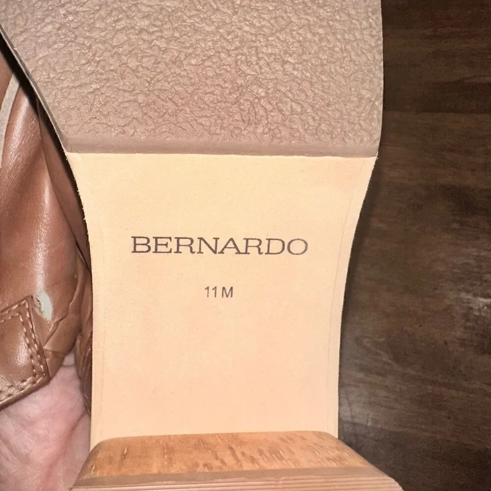 Bernardo Saffia Wood Leather Clog/Mule